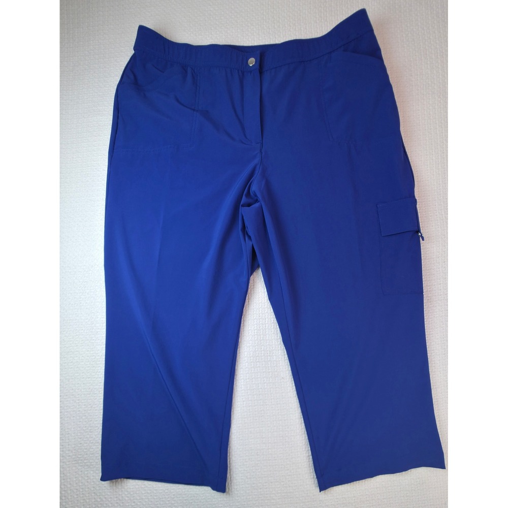 Chico's Crop Pants Womens 2.5 Blue Cargo Weekends Stretch Excellent